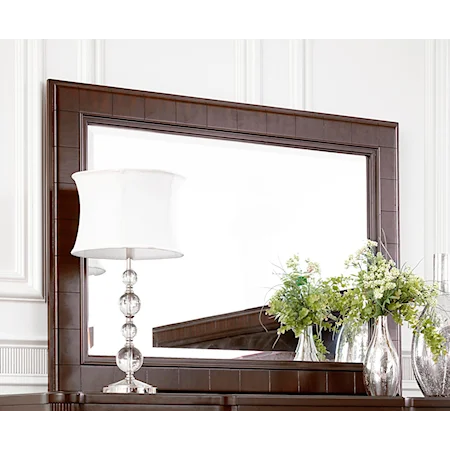 Transitional Landscape Mirror with Rectangular Pattern